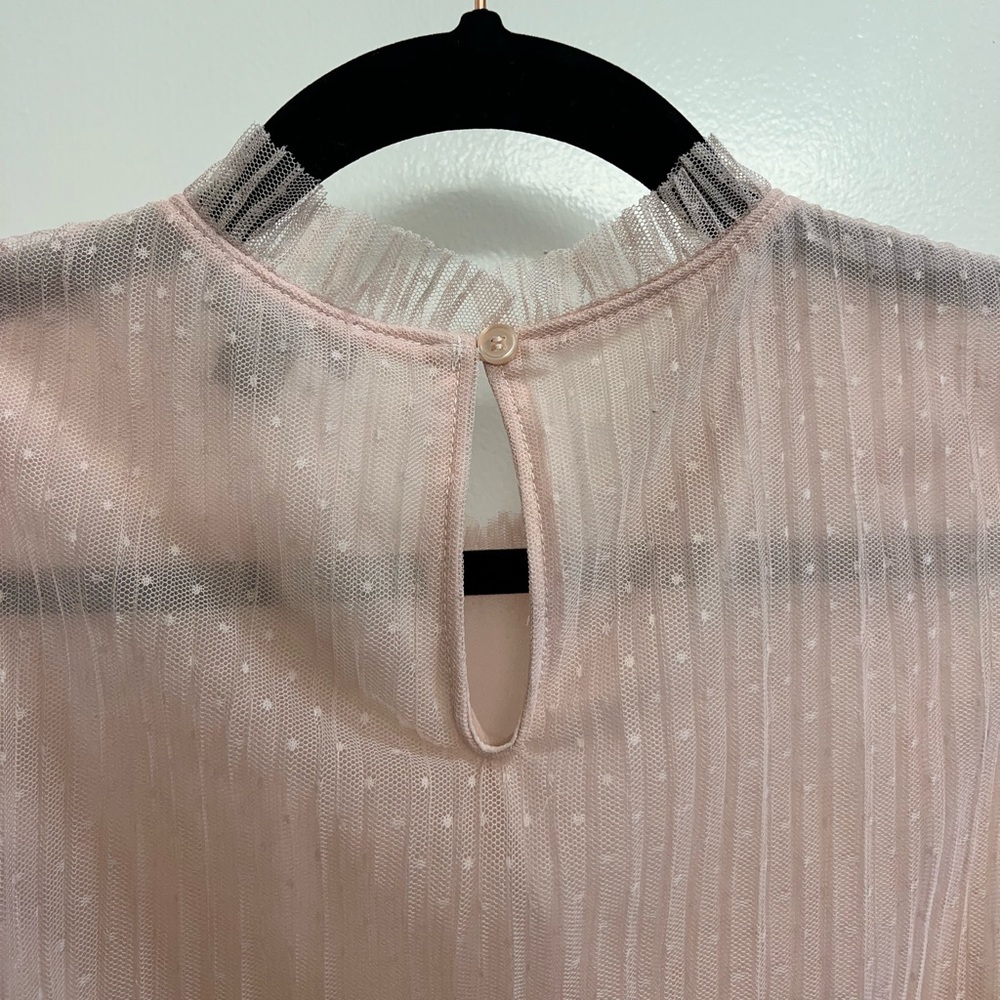 Chelsea 28 Pleated Swiss Dot Mock Neck Sleeveless Top - Picture 8 of 8
